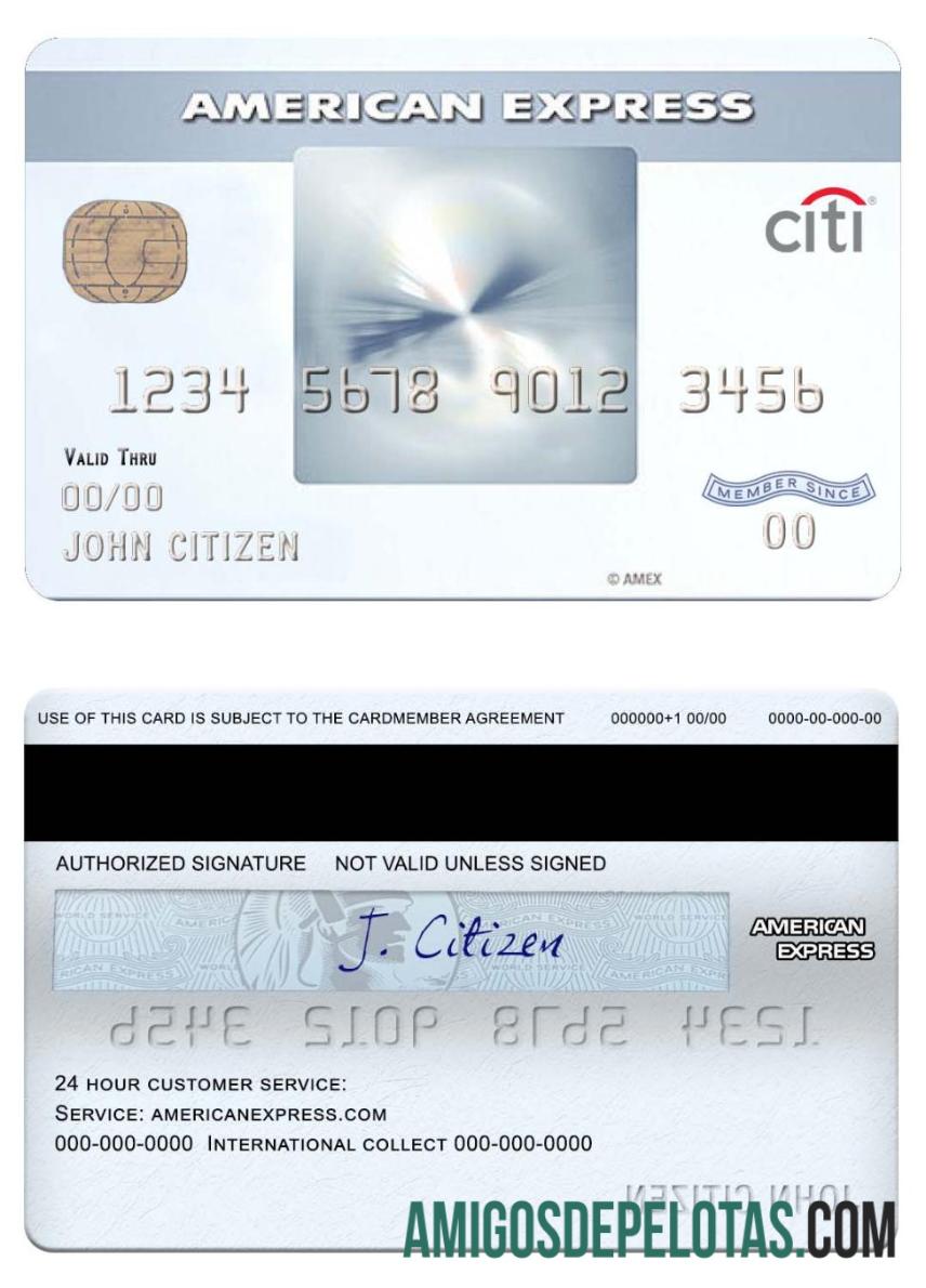 Cartão de crédito CITIbank Amex Everyday® dos EUA amostra